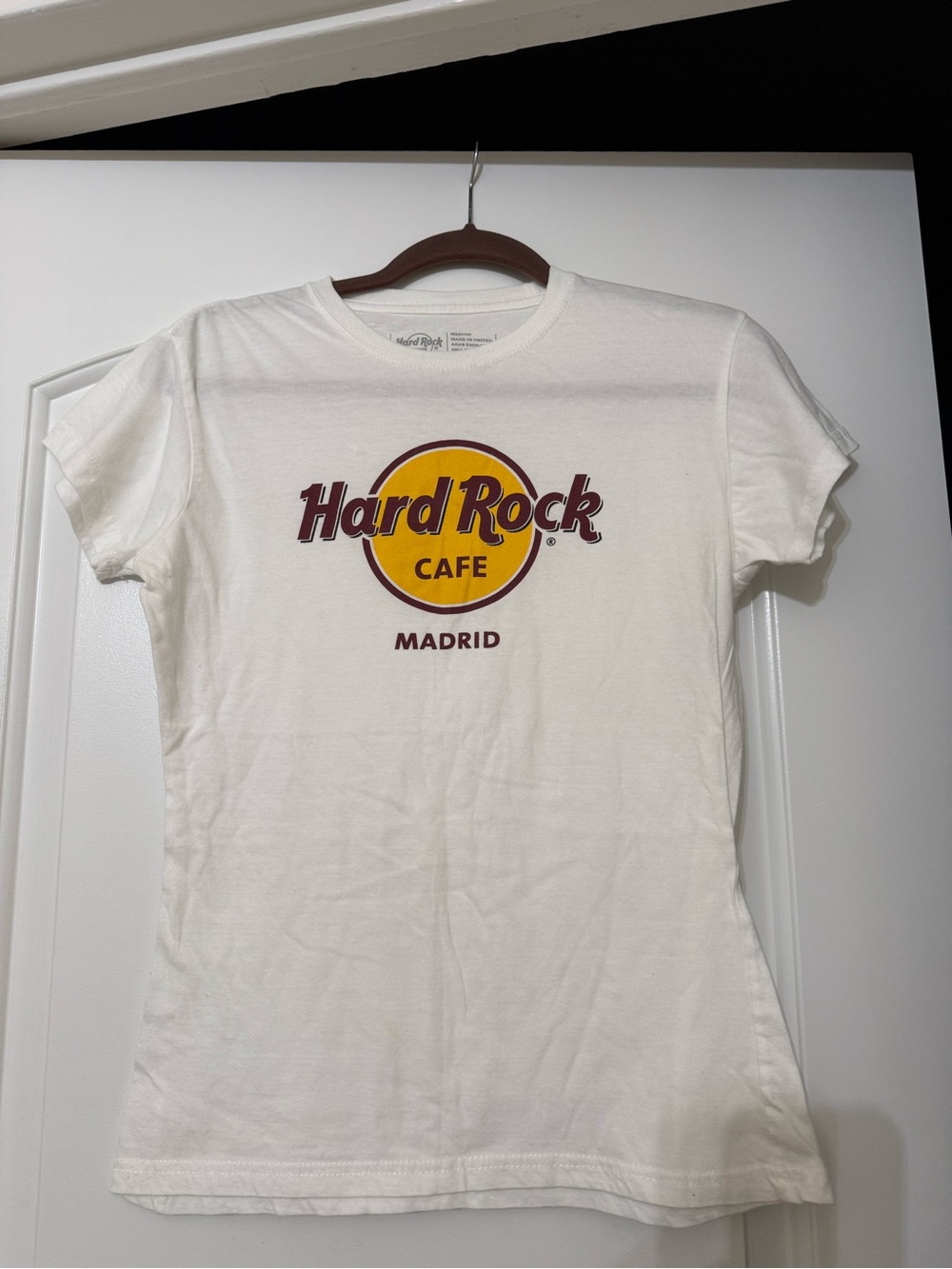 Hard Rock Cafe Madrid White Logo Tee